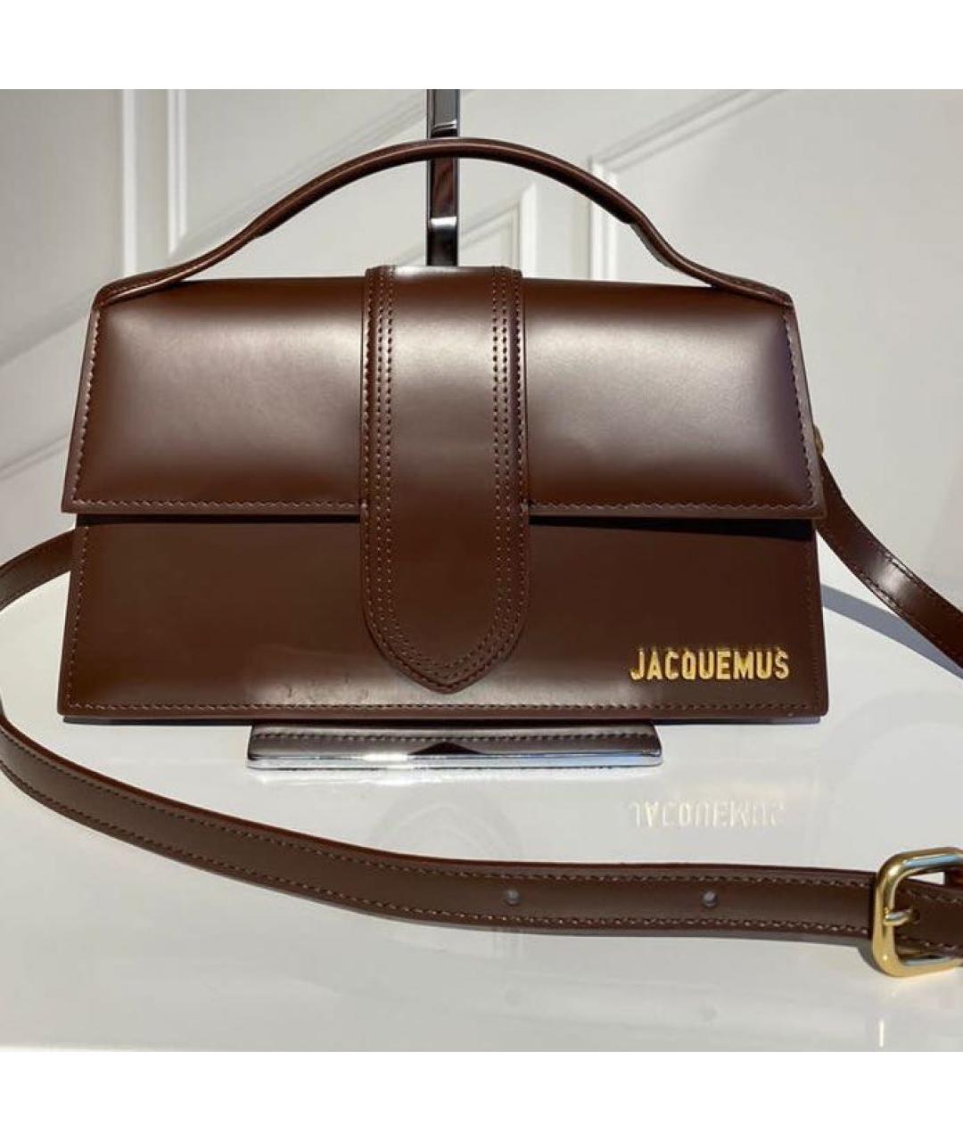 JACQUEMUS Коричневая кожаная сумка через плечо, фото 2