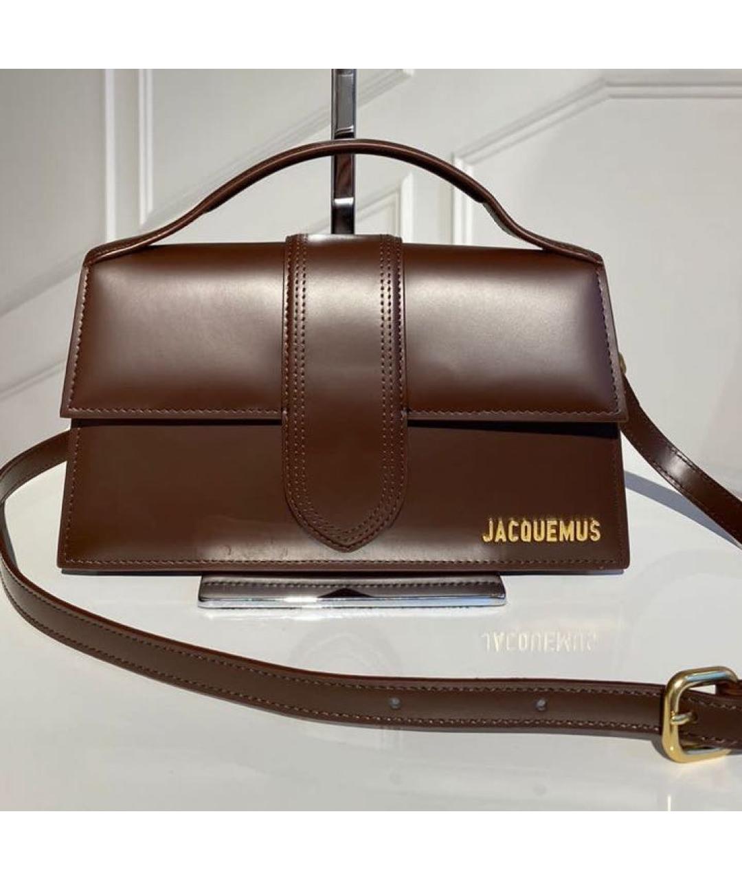 JACQUEMUS Коричневая кожаная сумка через плечо, фото 1
