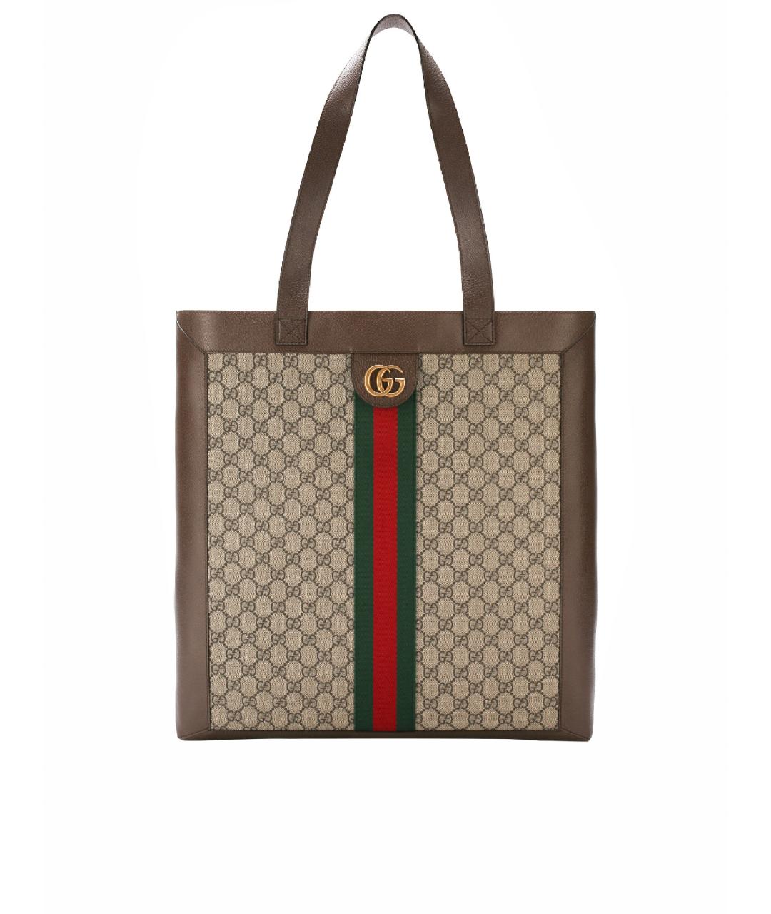GUCCI Бежевая кожаная сумка тоут, фото 1