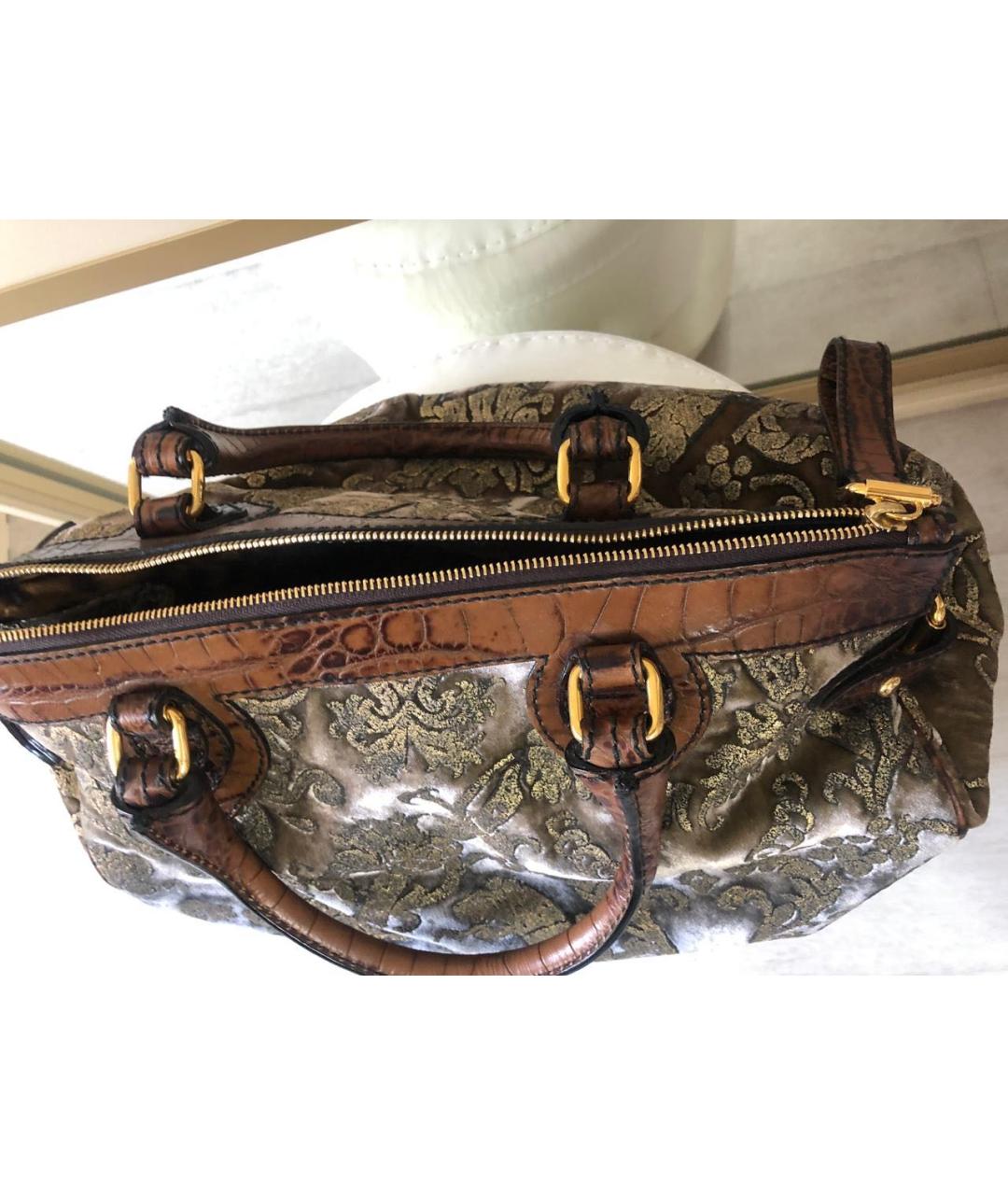 ROBERTO CAVALLI Мульти кожаная сумка с короткими ручками, фото 6
