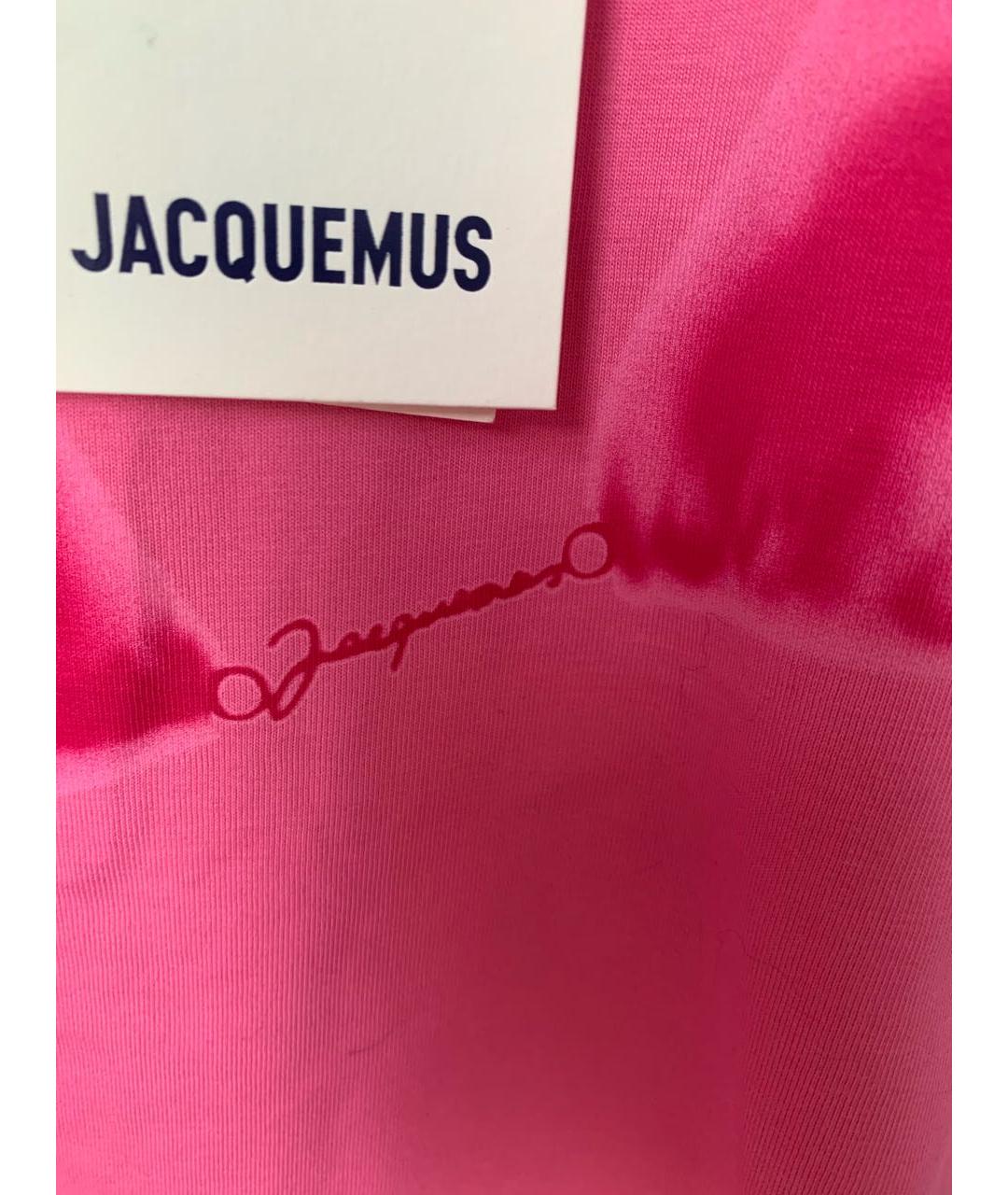 JACQUEMUS Розовая хлопковая футболка, фото 4