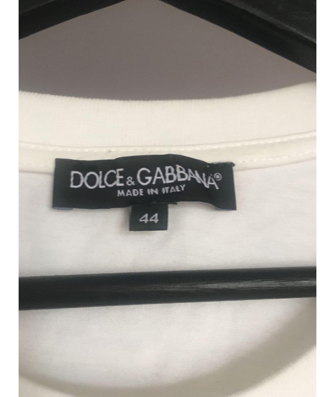 DOLCE&GABBANA Бежевая хлопко-эластановая футболка, фото 3