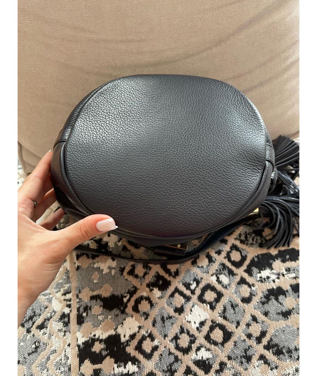 SEE BY CHLOE Темно-синяя кожаная сумка через плечо, фото 5