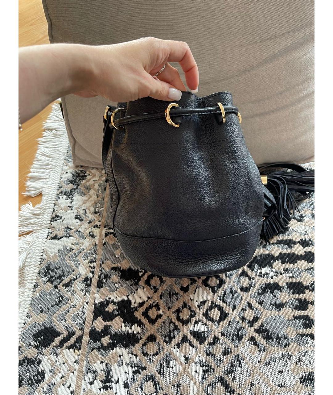 SEE BY CHLOE Темно-синяя кожаная сумка через плечо, фото 4