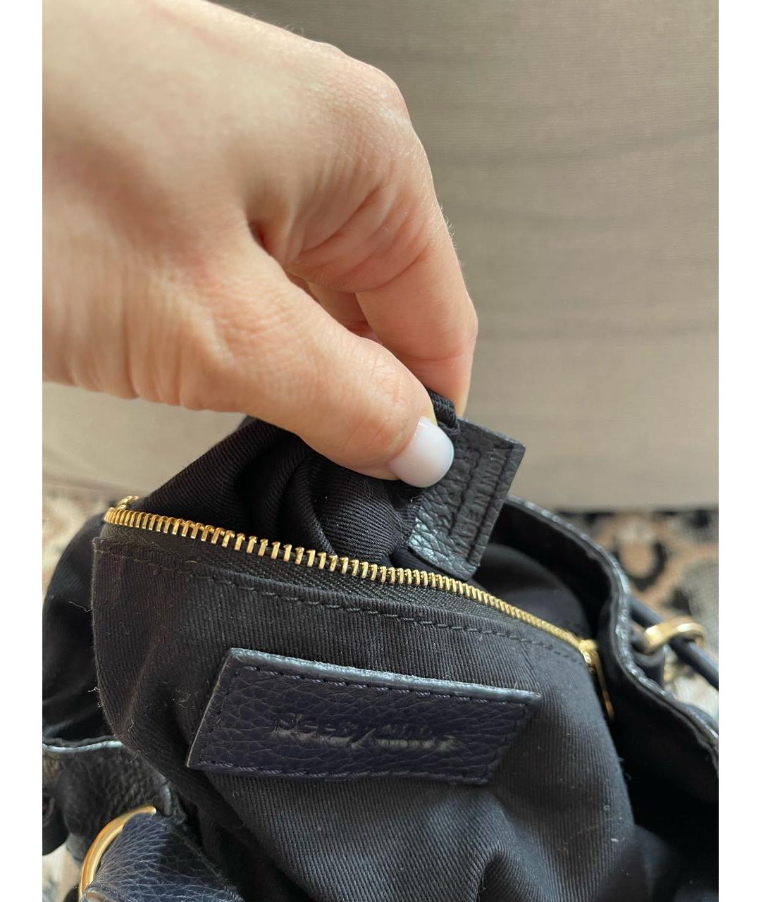 SEE BY CHLOE Темно-синяя кожаная сумка через плечо, фото 6