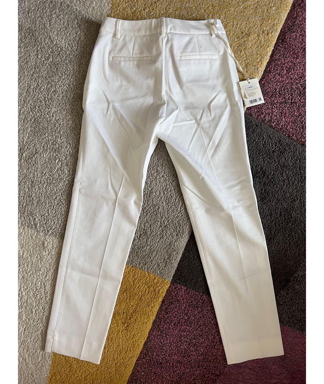 PESERICO Белые хлопко-эластановые брюки узкие, фото 2