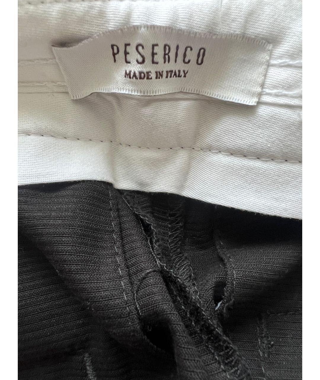 PESERICO Черные хлопко-эластановые брюки узкие, фото 5