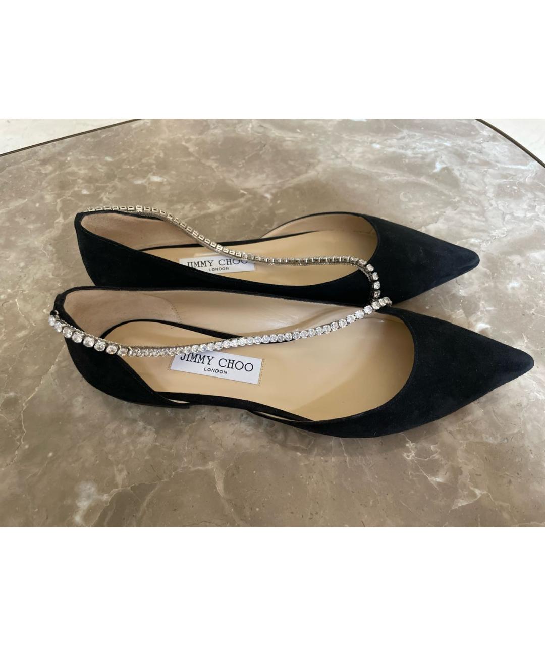 JIMMY CHOO Черные замшевые балетки, фото 4