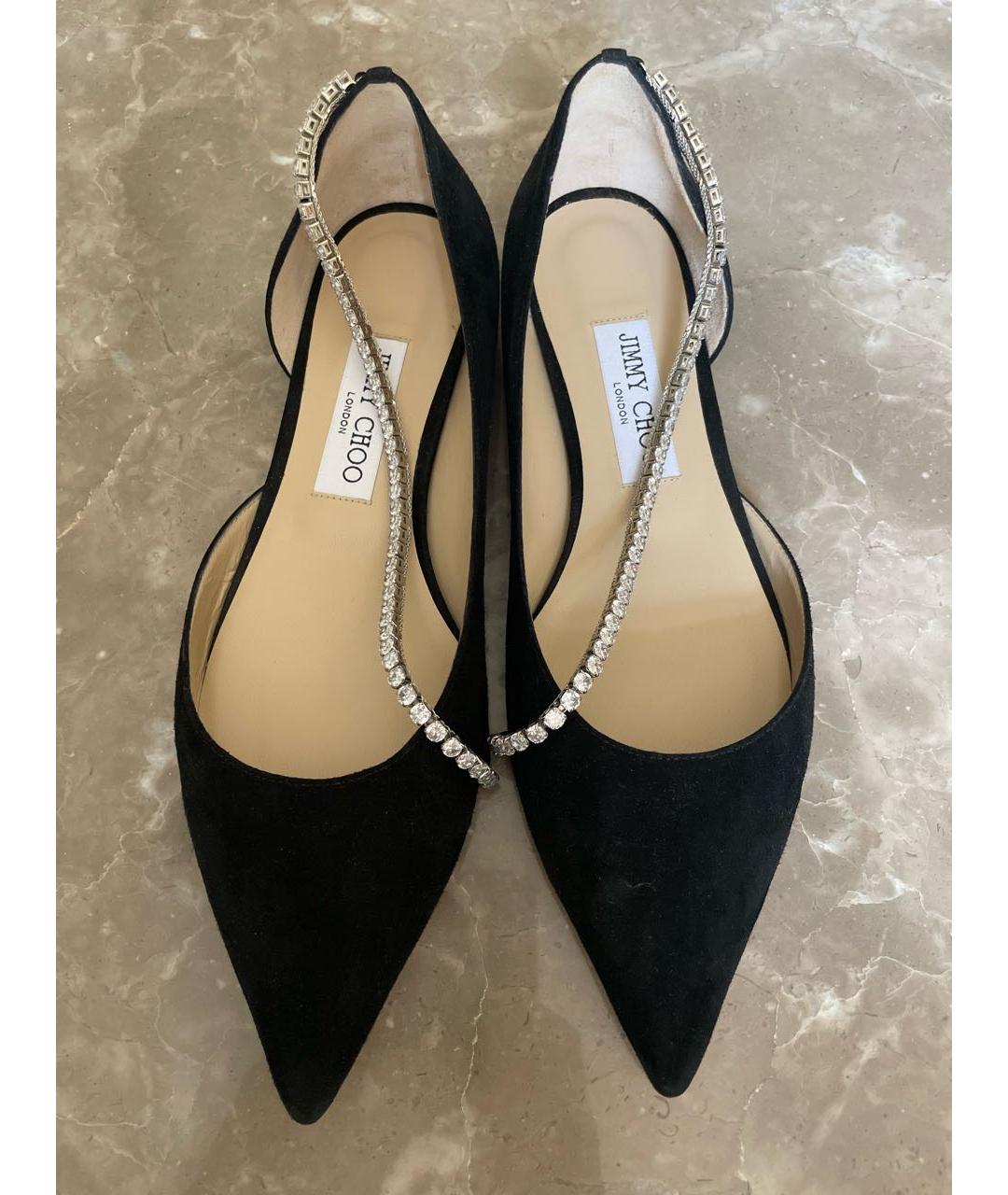 JIMMY CHOO Черные замшевые балетки, фото 2