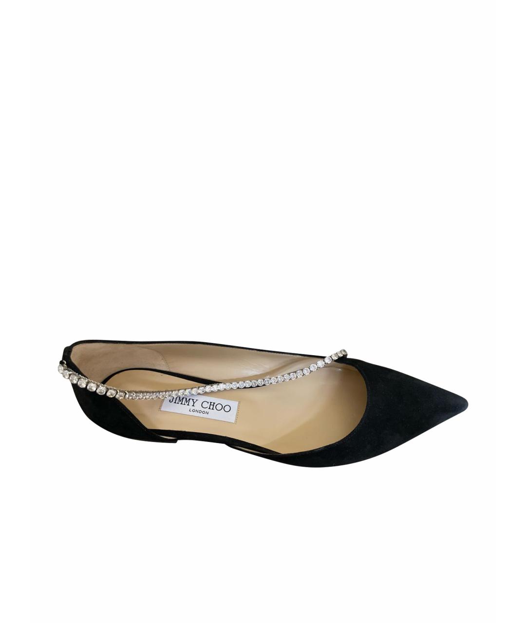 JIMMY CHOO Черные замшевые балетки, фото 1