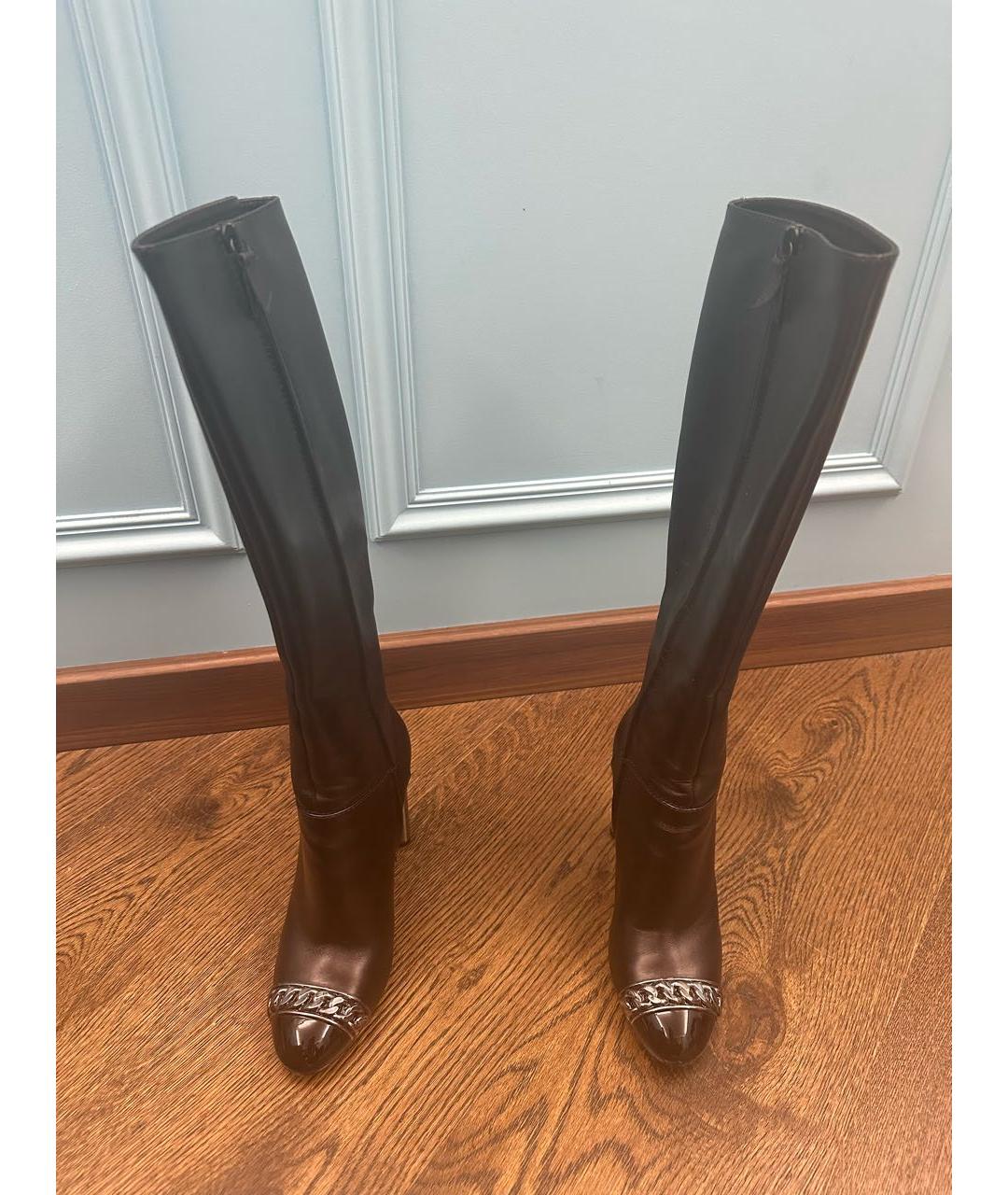 CASADEI Черные кожаные сапоги, фото 6