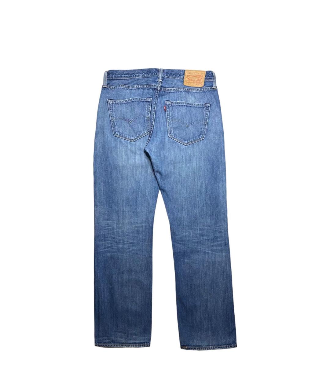 LEVI'S Синие хлопковые прямые джинсы, фото 2