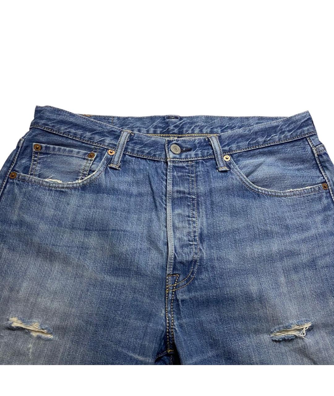 LEVI'S Синие хлопковые прямые джинсы, фото 4