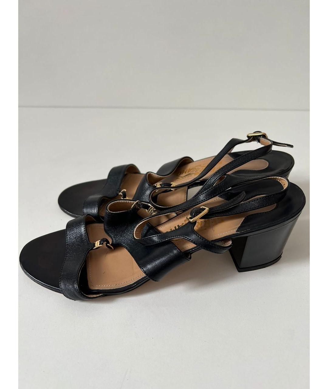 FERRAGAMO Черные босоножки, фото 8