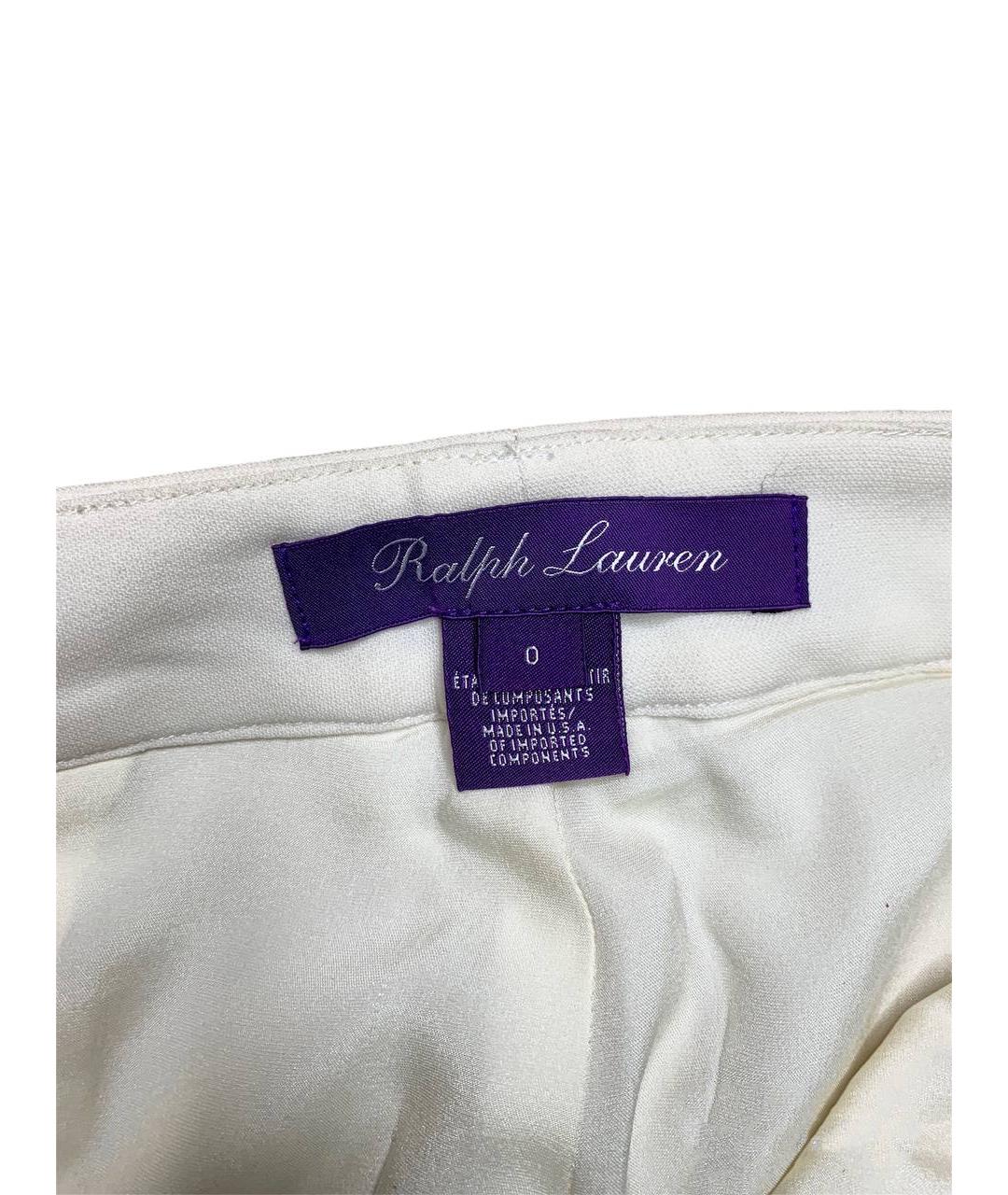 RALPH LAUREN PURPLE LABEL Белые прямые брюки, фото 3