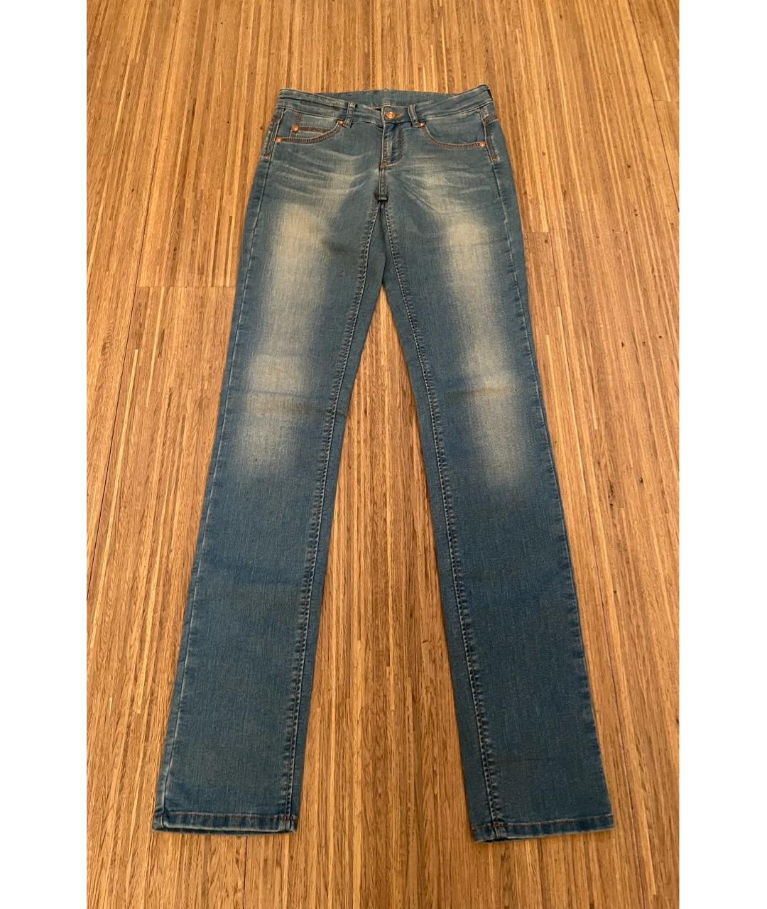 GIANFRANCO FERRE Голубые хлопковые джинсы слим, фото 7