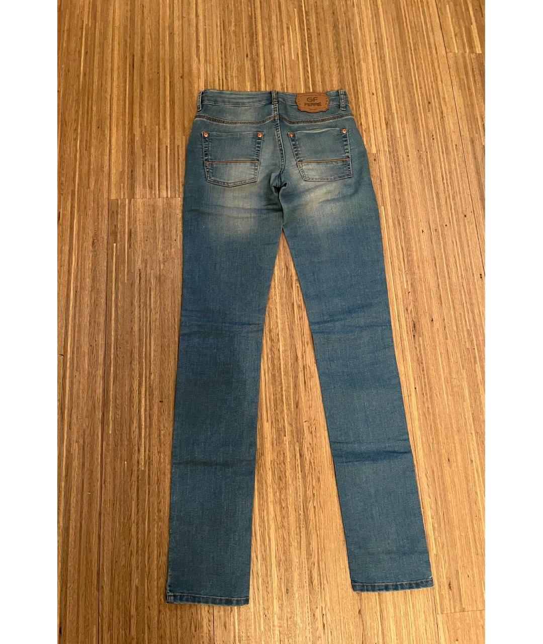 GIANFRANCO FERRE Голубые хлопковые джинсы слим, фото 2