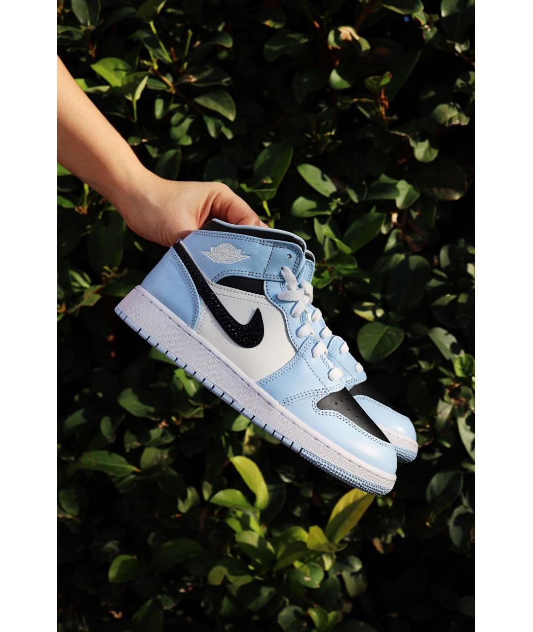 JORDAN Голубые кожаные кроссовки, фото 5