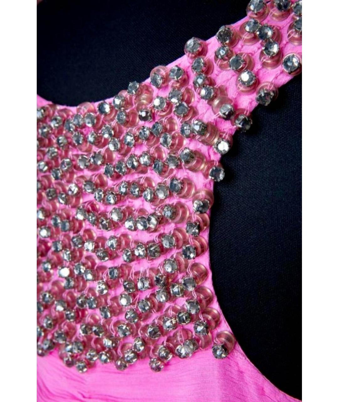 GIANFRANCO FERRE Розовое шелковое вечернее платье, фото 4