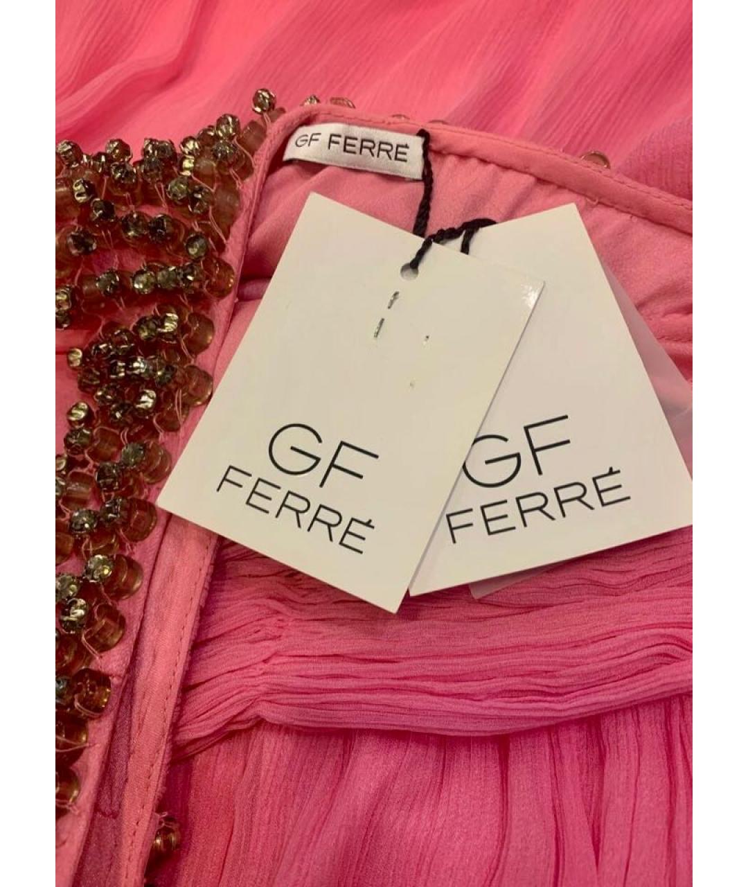 GIANFRANCO FERRE Розовое шелковое вечернее платье, фото 5