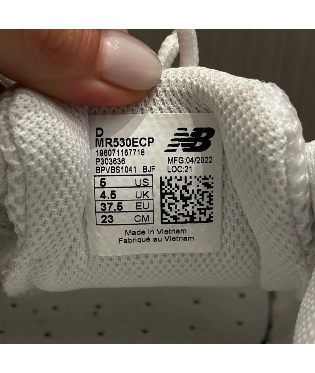 NEW BALANCE Белые текстильные кроссовки, фото 5