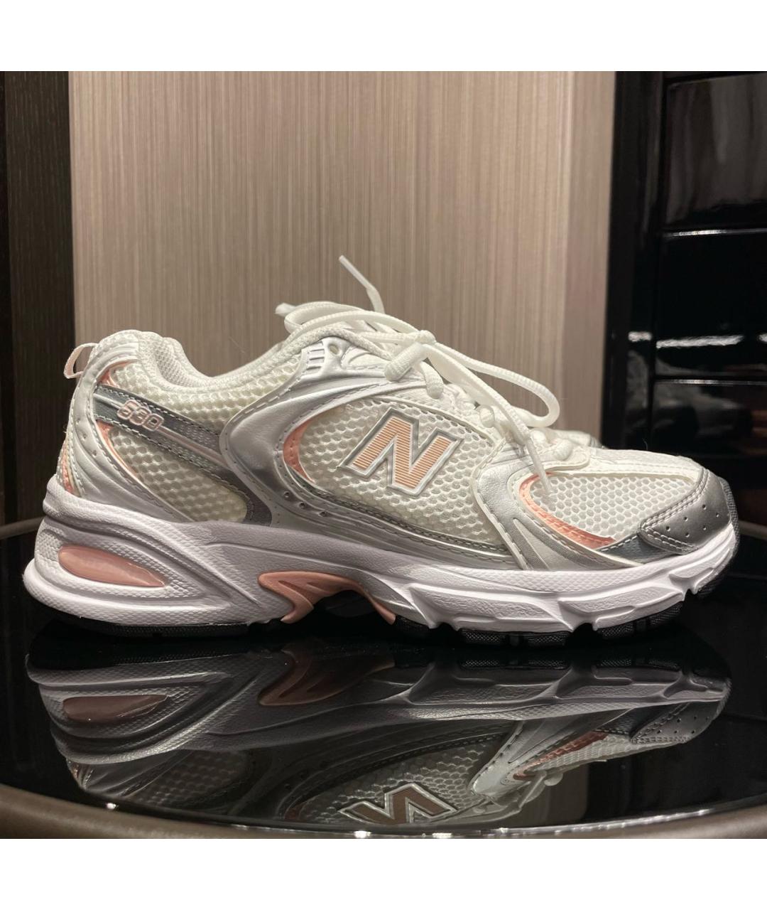 NEW BALANCE Белые текстильные кроссовки, фото 6