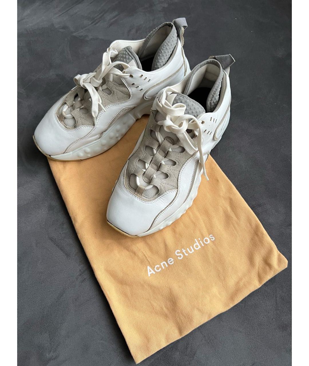 ACNE STUDIOS Белые кожаные кроссовки, фото 6