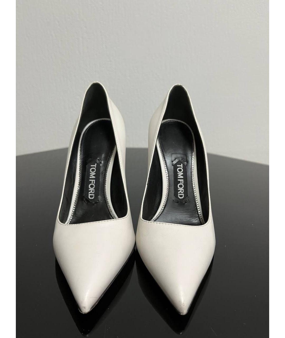 TOM FORD Белые кожаные туфли, фото 2