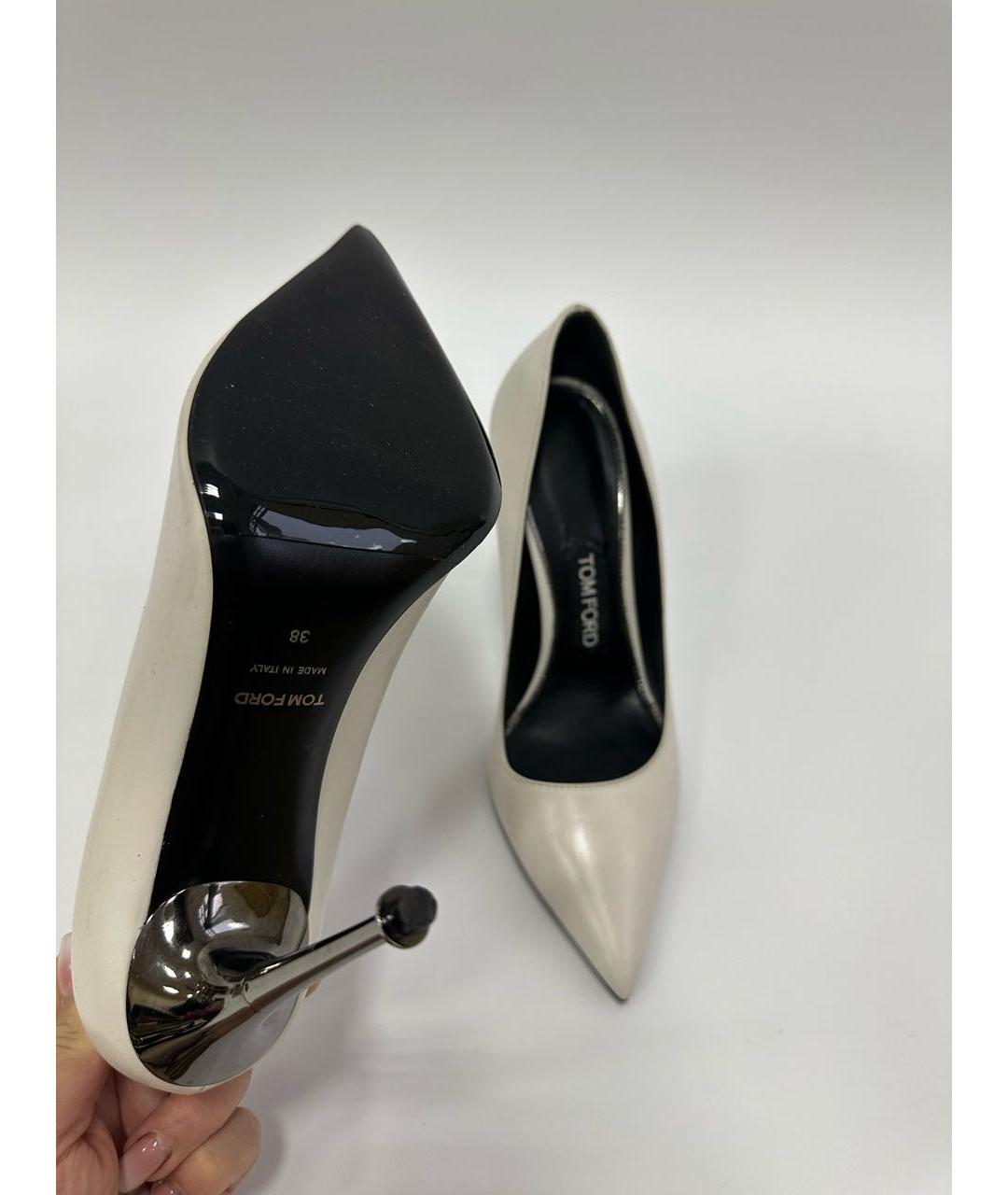 TOM FORD Белые кожаные туфли, фото 7