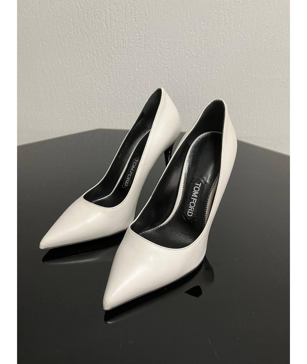 TOM FORD Белые кожаные туфли, фото 5