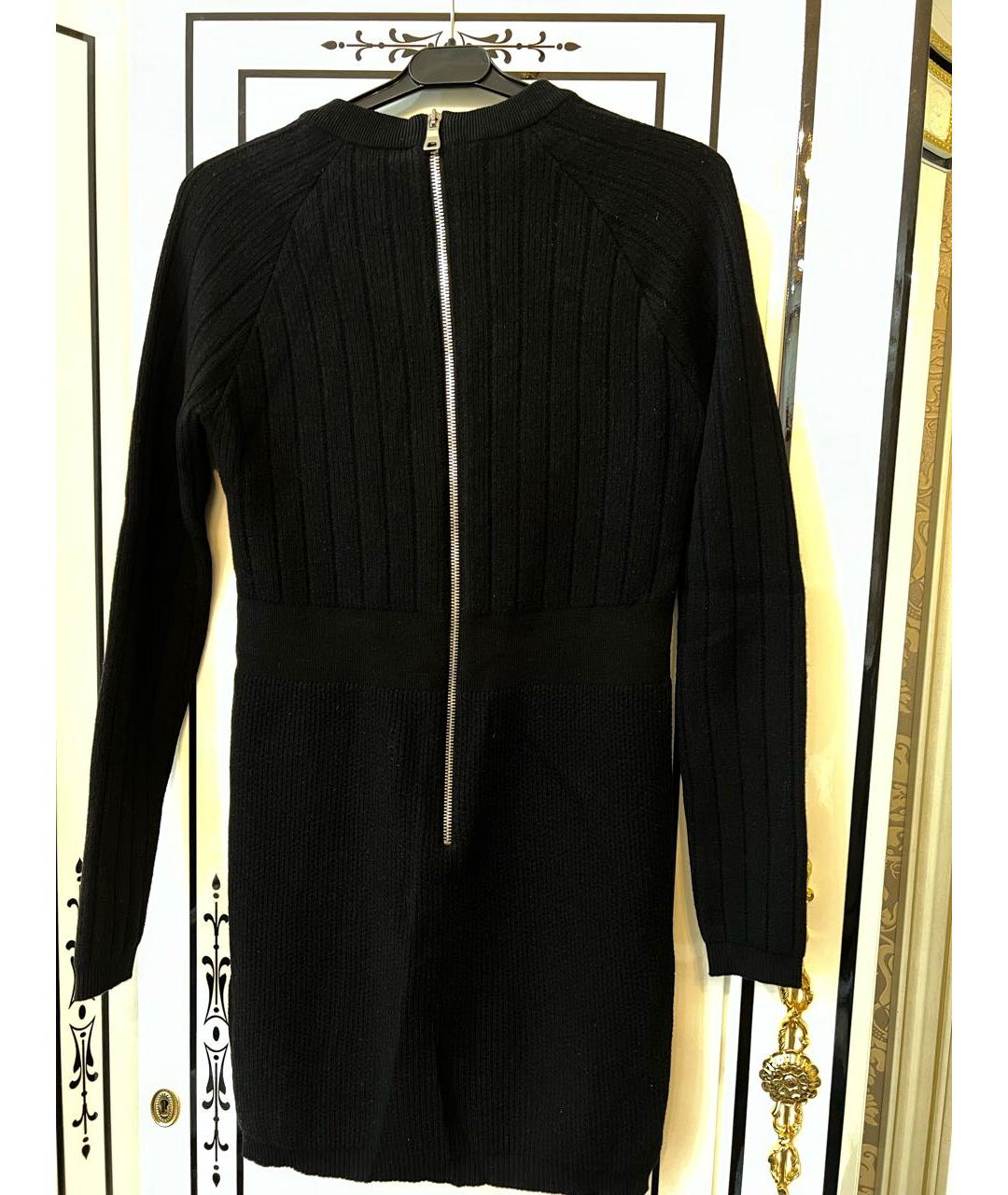 BALMAIN Черное вискозное повседневное платье, фото 2