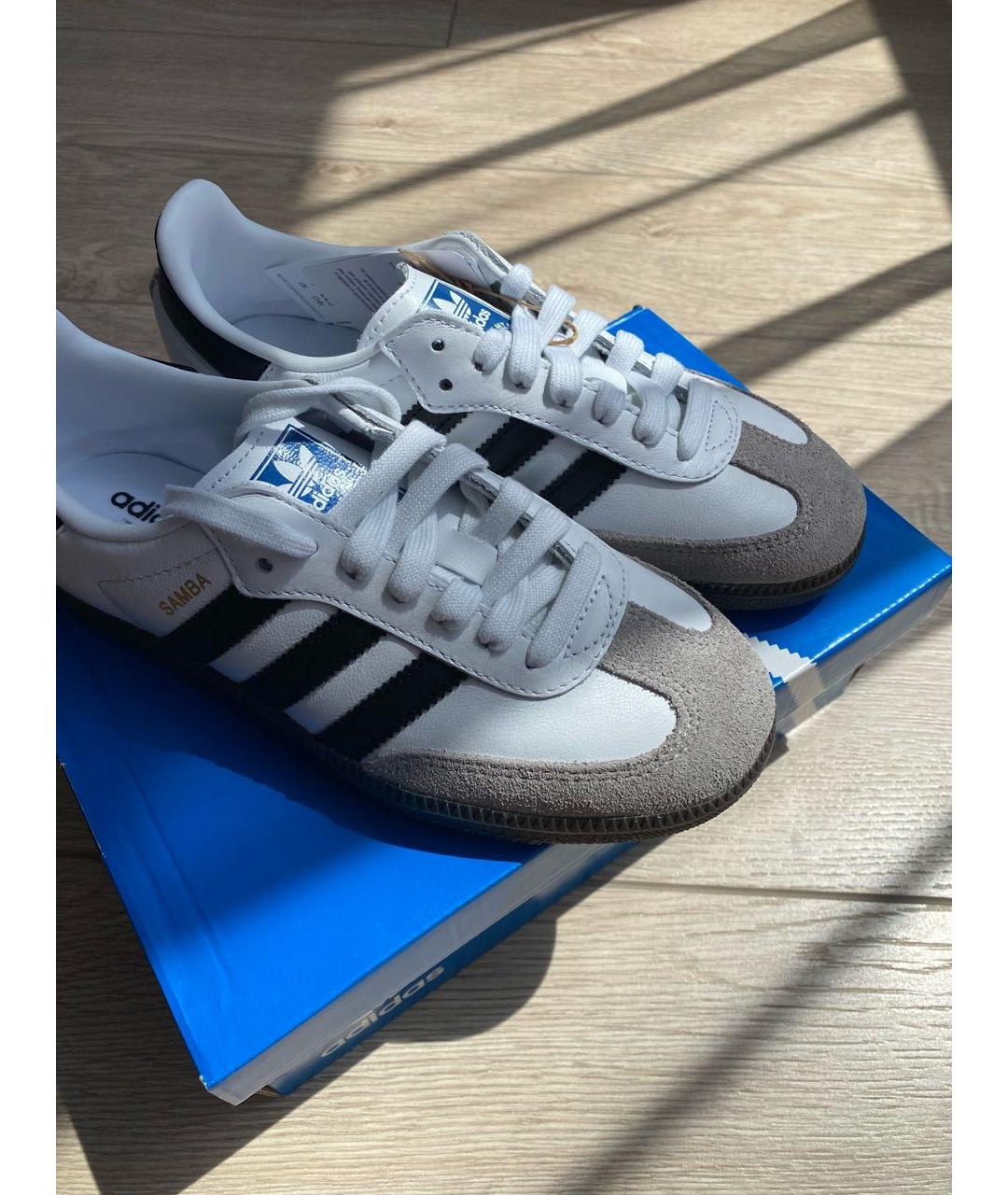 ADIDAS Белые кожаные кеды, фото 3