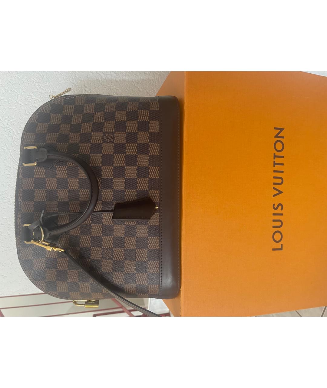 LOUIS VUITTON Коричневая кожаная сумка тоут, фото 5