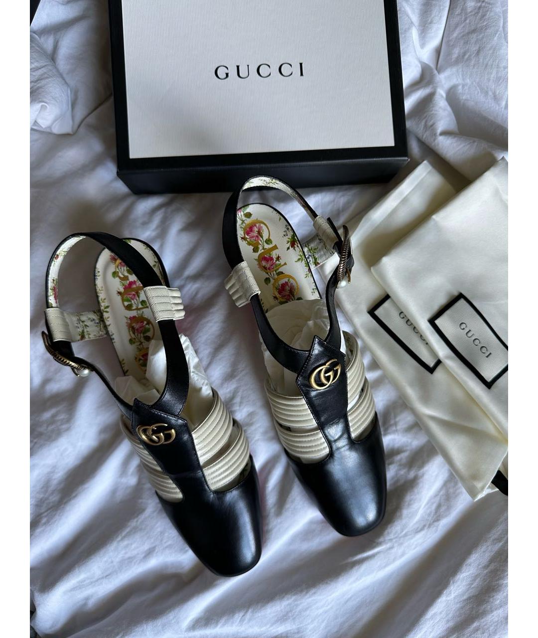 GUCCI Черные кожаные туфли, фото 3