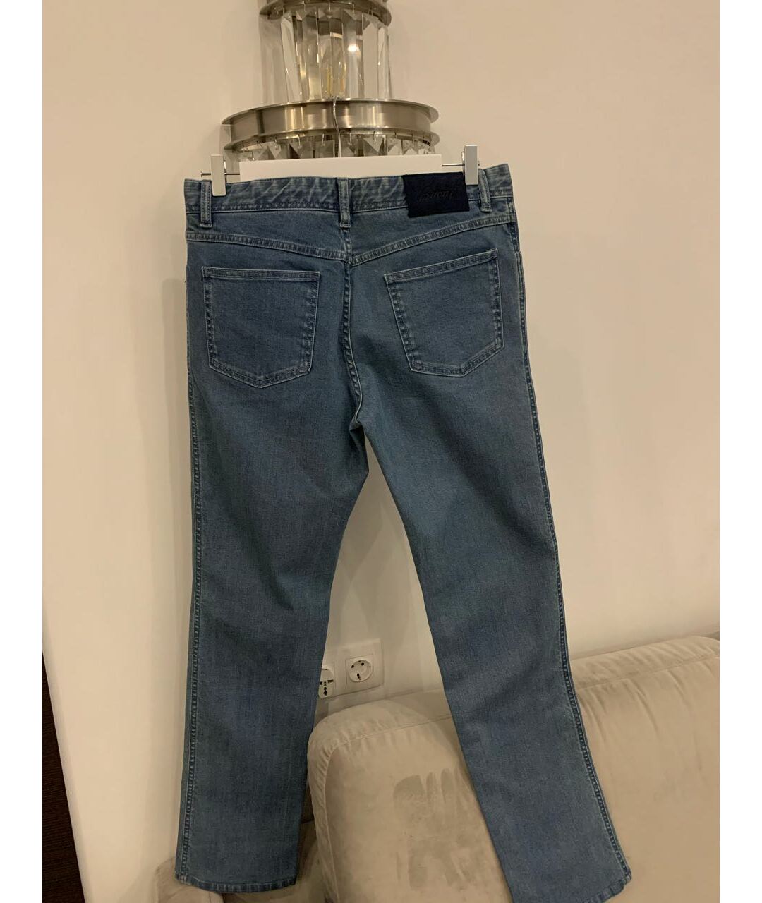 BRIONI Синие хлопко-эластановые прямые джинсы, фото 2