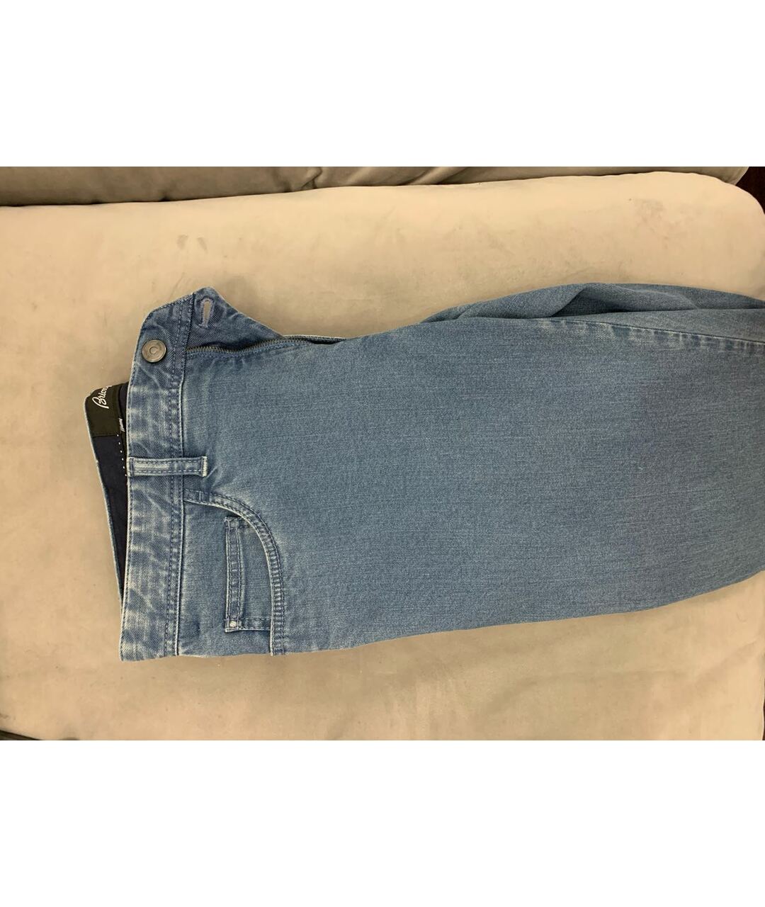 BRIONI Синие хлопко-эластановые прямые джинсы, фото 7