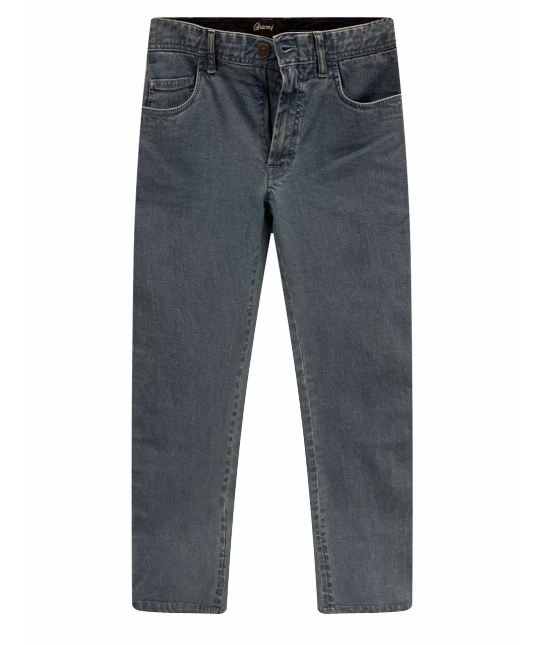 BRIONI Синие хлопко-эластановые прямые джинсы, фото 1