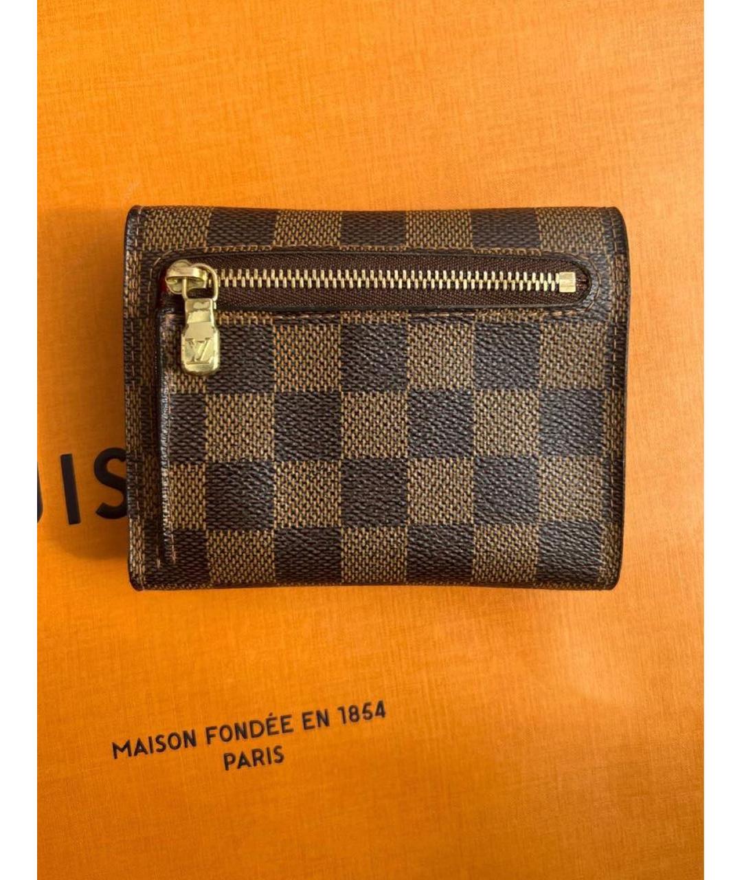 LOUIS VUITTON PRE-OWNED Коричневый кожаный кошелек, фото 5