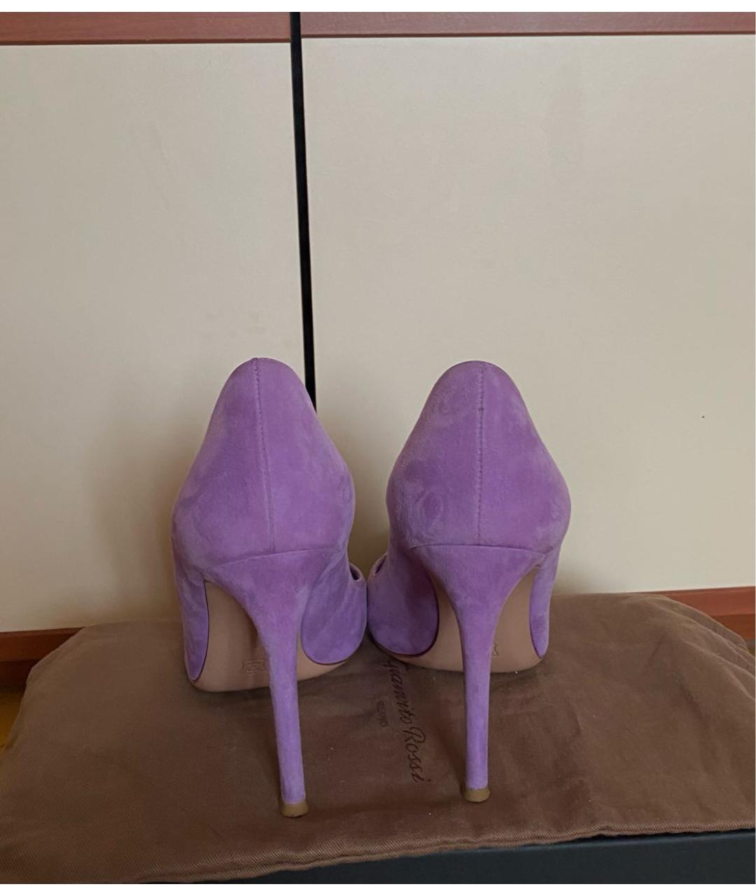 GIANVITO ROSSI Фиолетовые замшевые туфли, фото 4