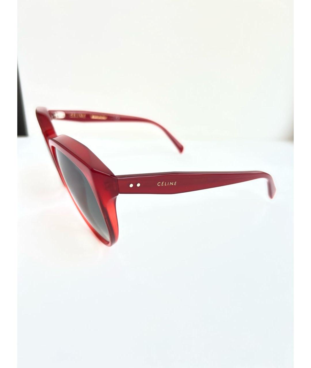CELINE PRE-OWNED Бордовые пластиковые солнцезащитные очки, фото 3