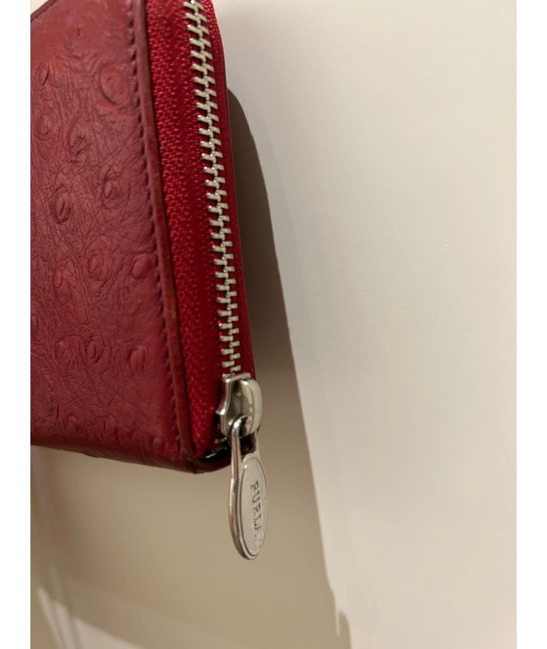 FURLA Бордовый кожаный кошелек, фото 3