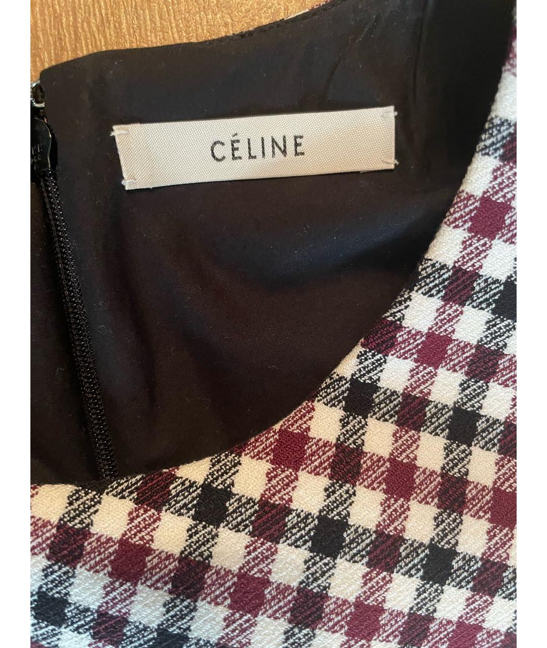 CELINE Мульти хлопко-эластановое повседневное платье, фото 3
