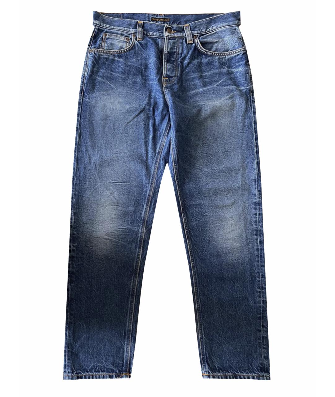 NUDIE JEANS CO Синие хлопковые прямые джинсы, фото 1