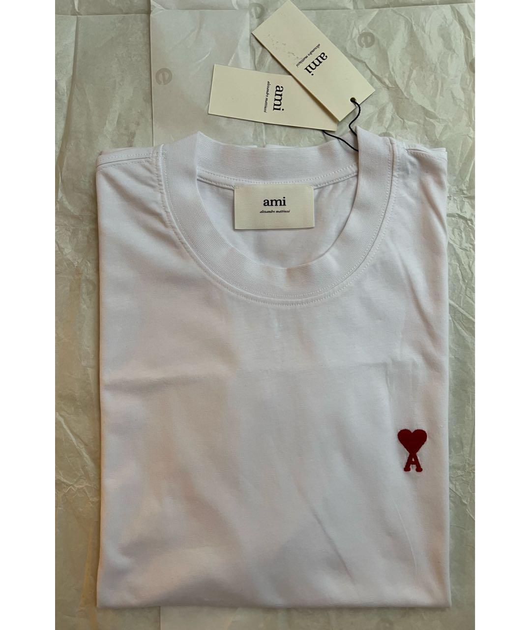 AMI Белая хлопковая футболка, фото 5