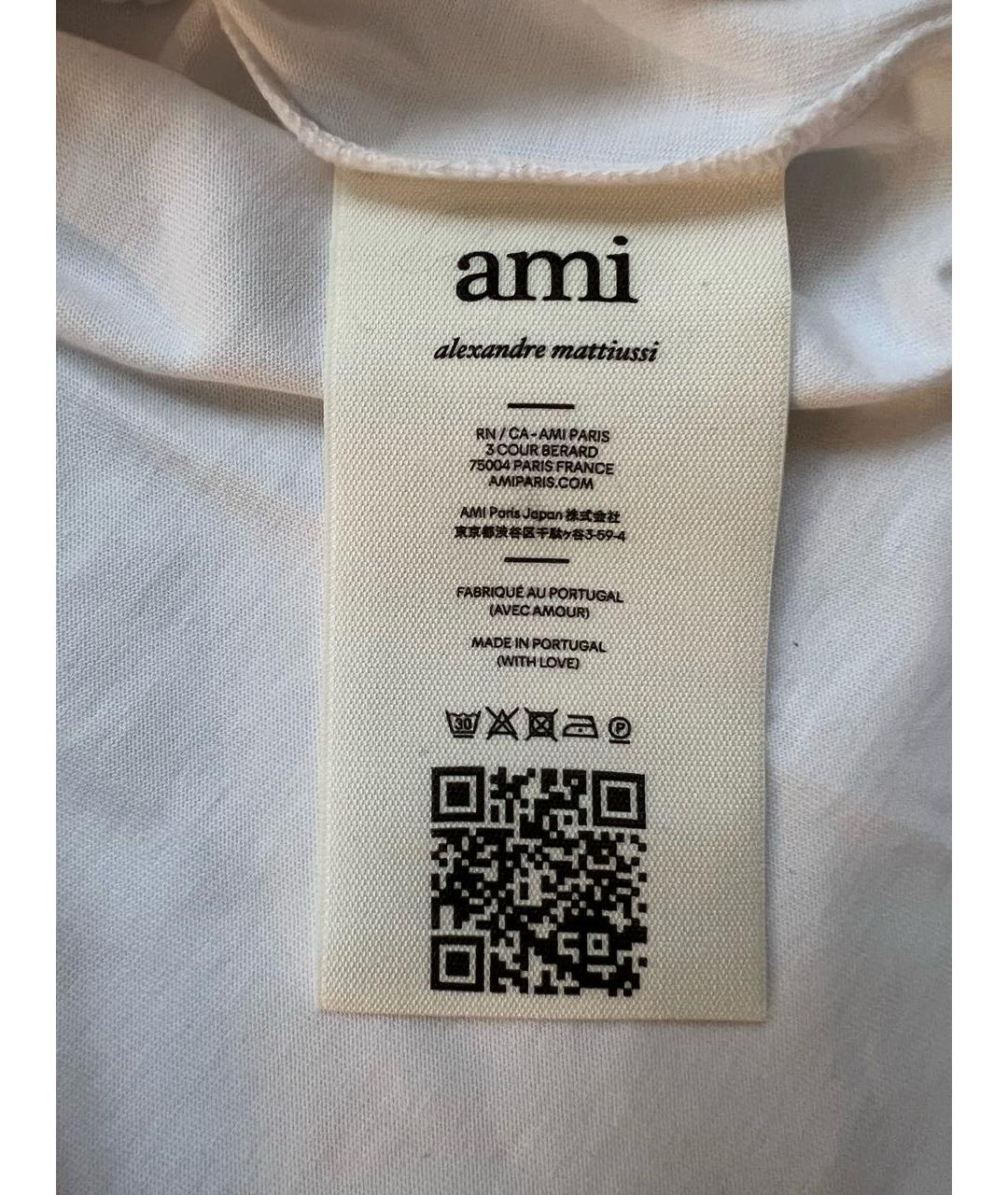 AMI Белая хлопковая футболка, фото 7