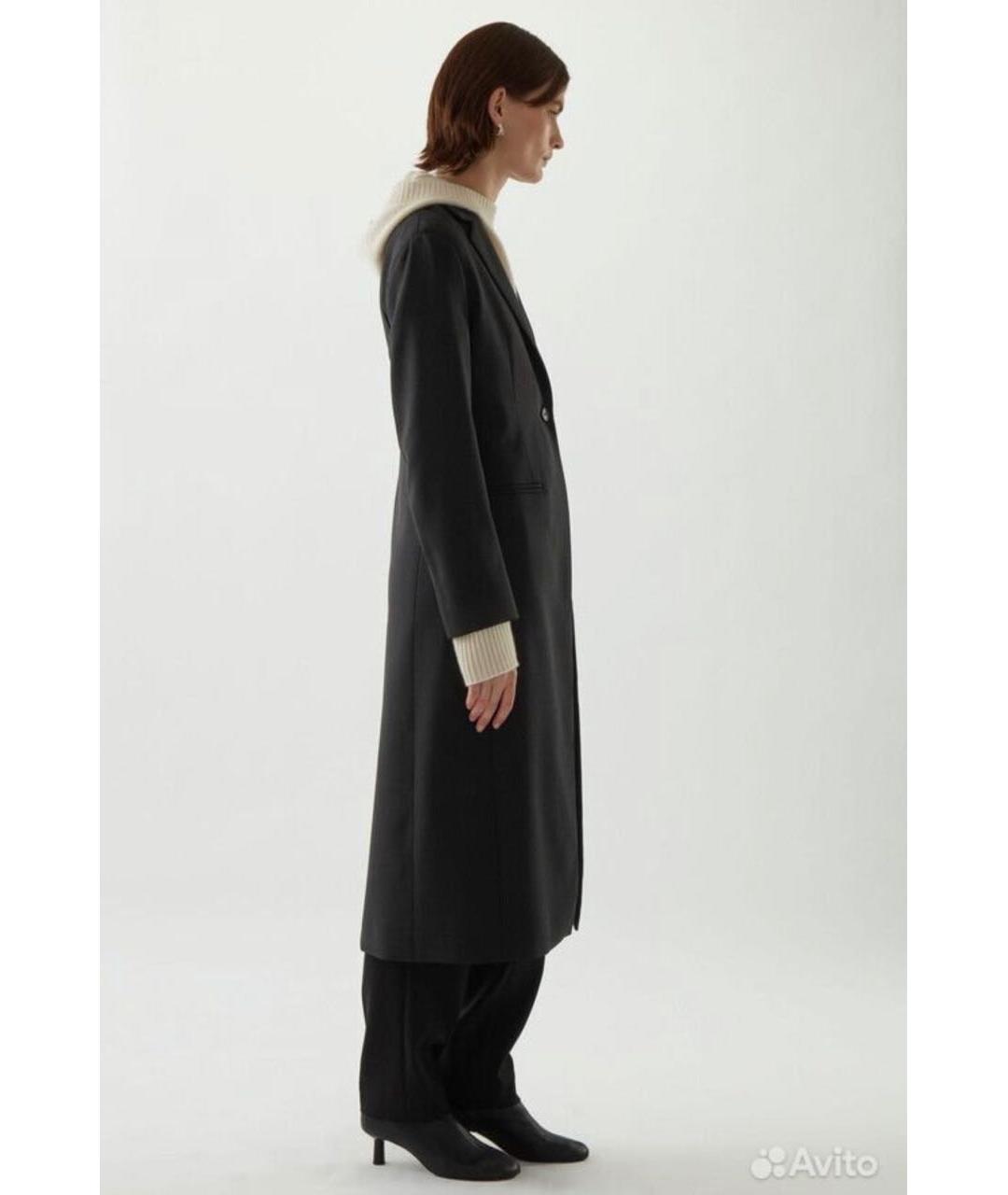COS Черное шерстяное пальто, фото 4