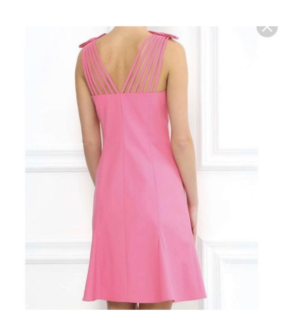 MOSCHINO Розовое хлопковое коктейльное платье, фото 3