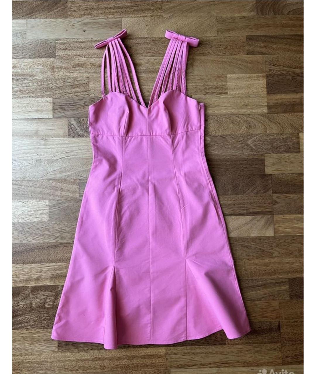 MOSCHINO Розовое хлопковое коктейльное платье, фото 4