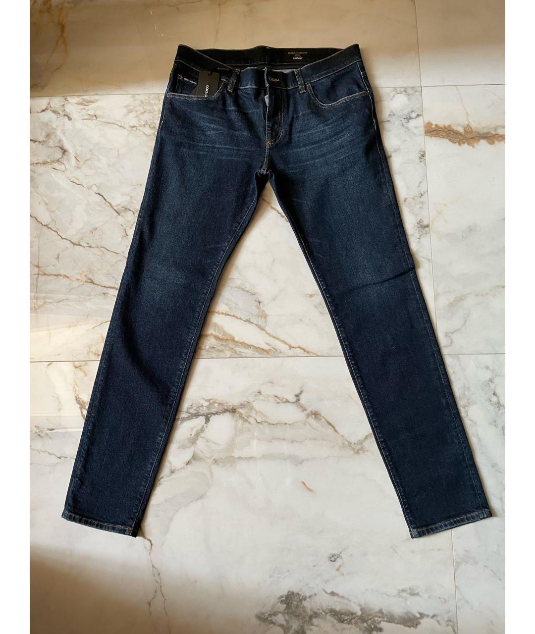 DOLCE&GABBANA Темно-синие хлопко-эластановые джинсы скинни, фото 6