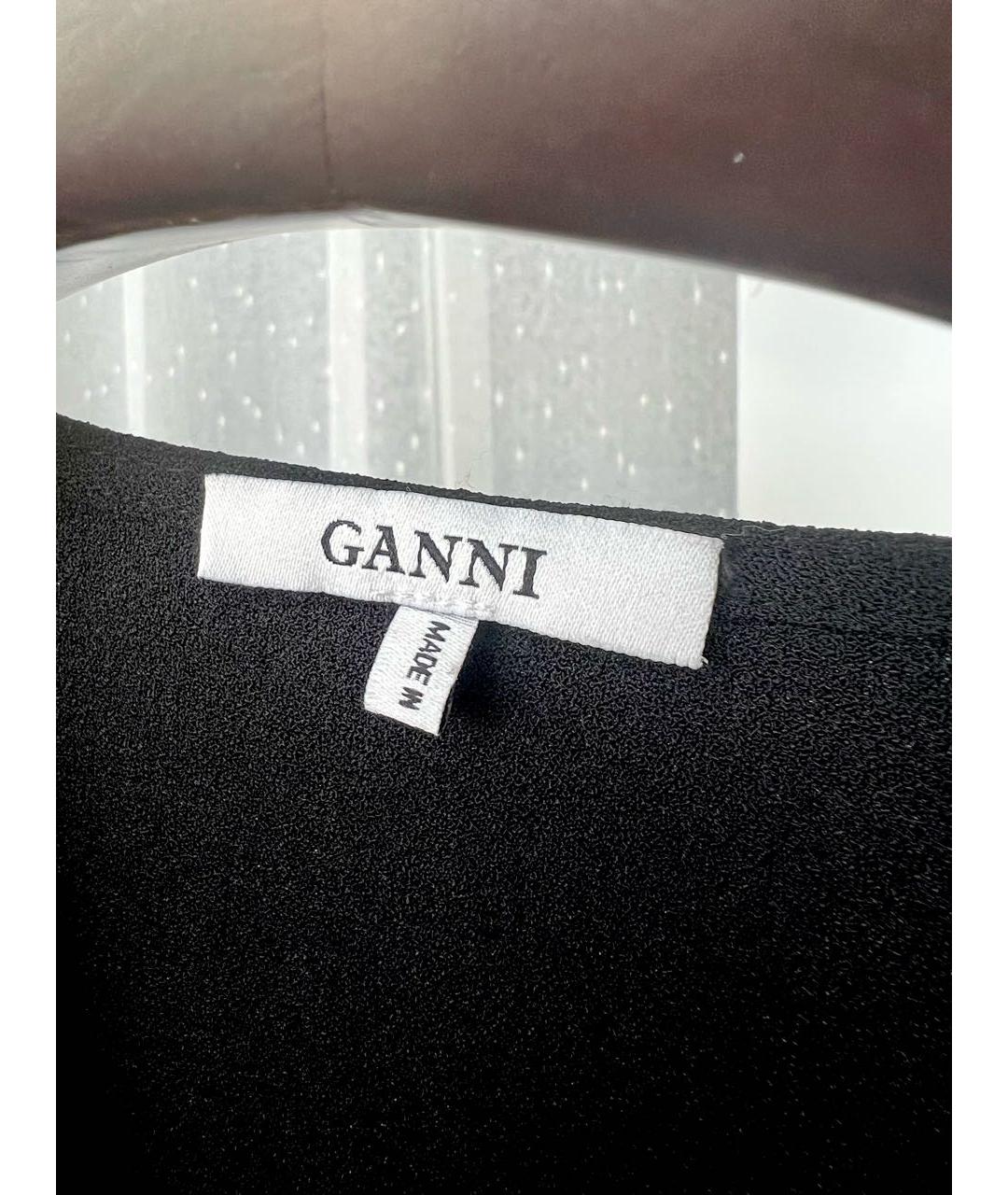 GANNI Черная полиэстеровая блузы, фото 6